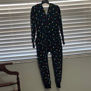Tipsy Elves Black Onesie with Vibrant Lights